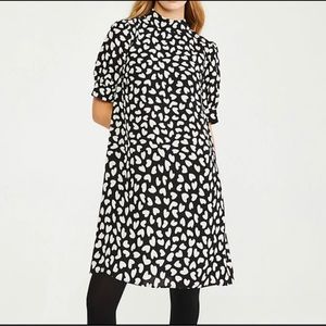 Ann Taylor Heart Mock Neck Shift Dress - L